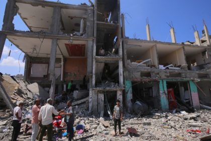 People have returned to areas east of Deir Al Balah in central Gaza this week to find buildings in ruins.