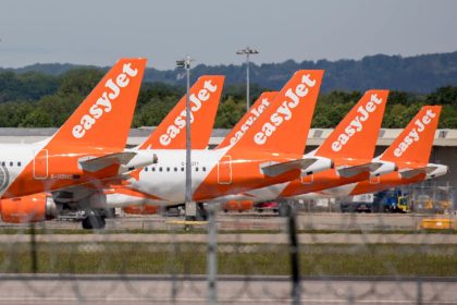 EasyJet planes at Gatwick in 2020. A flight from Corfu to Gatwick was diverted to Rome on August 19 after turbulence injured two crew members.