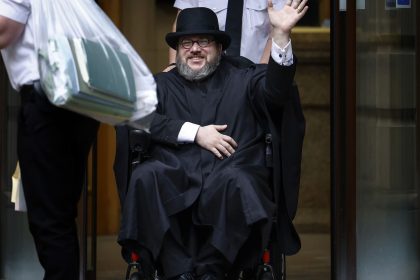 Nicholas Rossi departs a court in Scotland after his extradition hearing on July 12, 2023.