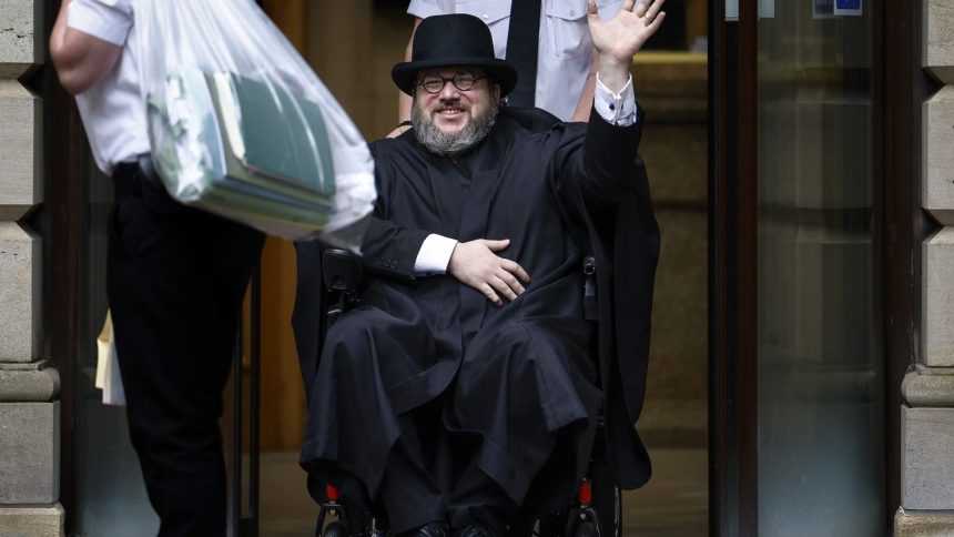 Nicholas Rossi departs a court in Scotland after his extradition hearing on July 12, 2023.