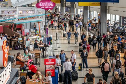 People travel through Austin-Bergstrom International Airport in Texas for Labor Day weekend 2023.