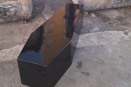 A black coffin was left in front of an anti-mafia activist’s home in Rome, Italy on Sunday, police said.