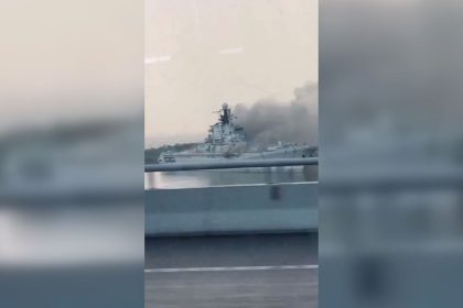 The former Soviet aircraft carrier Minsk burned in China over the weekend. The ship was commissioned in 1978, but after the collapse of the USSR, it was sold first to interests in South Korea, and then in China, where it became an amusement park.