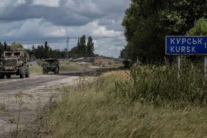 Ukrainian servicemen at a crossing point at the border with Russia on August 13.