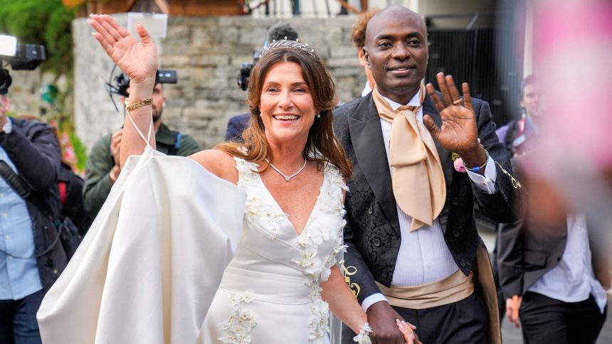 Norway's Princess Märtha Louise and Durek Verrett on their wedding day