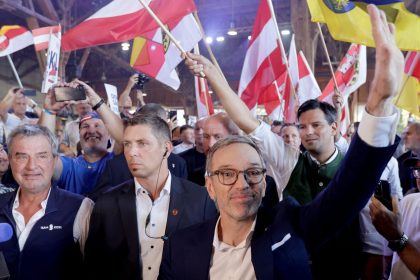 FPÖ leader Herbert Kickl attends his party's election campaign kick-off in Graz, Austria, on September 7.