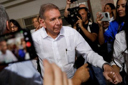 Venezuelan opposition presidential candidate Edmundo Gonzalez, on the day he cast his vote in the country's presidential election, in Caracas, Venezuela, on July 28, 2024.