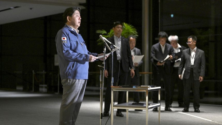 Japan's Chief Cabinet Secretary Yoshimasa Hayashi speaks about a Russian military patrol aircraft that violated Japanese airspace, in Tokyo, Japan September 23, 2024.