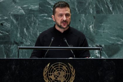 Ukraine's President Volodymyr Zelenskiy addresses the 79th United Nations General Assembly at U.N. headquarters in New York, U.S., September 25, 2024.  REUTERS/Mike Segar