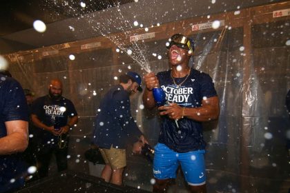 The Kansas City Royals celebrated clinching a spot in the playoffs for the first time since 2015.