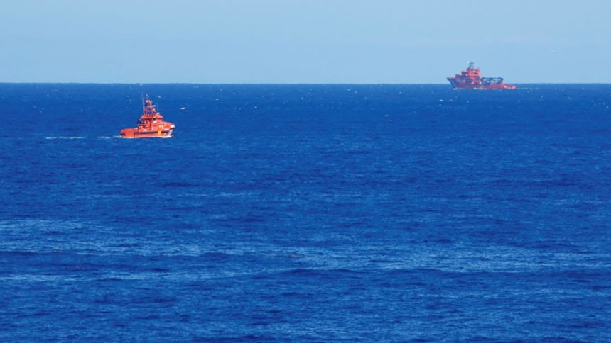 Rescue boats are searching for possible survivors after the sinking of a boat carrying migrants near the port of La Restinga, El Hierro, Spain.