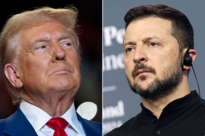 Former President Donald Trump and Ukrainian President Volodymyr Zelensky.