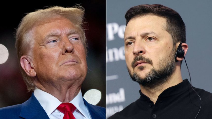 Former President Donald Trump and Ukrainian President Volodymyr Zelensky.