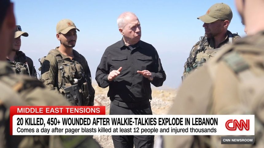 After two day of explosives attacks in Lebanon, Israel signals readiness for war with HezbollahDescription: Israel’s defense minister a says ‘new era’ of war is beginning, tacitly acknowledging the operations against Hezbollah Tuesday and Wednesday. CNN's Jeremy Diamond has the latest.