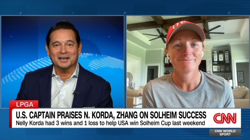 For the first time in seven years, Team USA, led by super-stars like Nelly Korda and Rose Zang, secured victory over Team Europe at the Solheim Cup. World Sport's Patrick Snell spoke with Team USA captain Stacy Lewis, who spoke about how great both of those players are. 