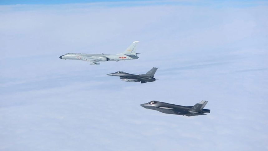 In this image released by the Department of Defense, U.S. fighter jets intercept a Russian military aircraft operating in the Alaska Air Defense Identification Zone on July 24, 2024.