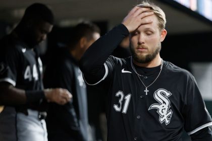 Outfielder Zach DeLoach after the Chicago White Sox lost their 121st game, setting a MLB record for most losses in a single season in baseball's modern era (since 1901).