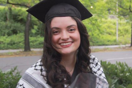 American-Turkish activist Aysenur Eygi pictures in a family photo from her graduation at the University of Washington this past spring.