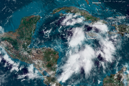 Potential Tropical Cyclone Nine, which could eventually become Helene, churns in the western Caribbean Sea Monday morning.