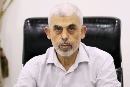 Hamas leader Yahya Sinwar attends a meeting with members of other Palestinian groups on June 22, 2021.