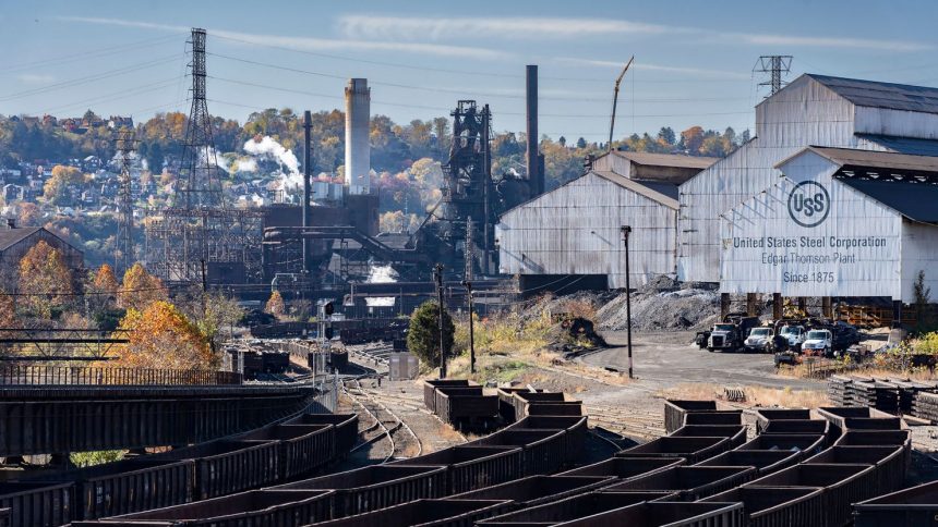 The Edgar Thomas Plant of the United States Steel Corporation in Braddock, Pennsylvania, on October 27, 2022.