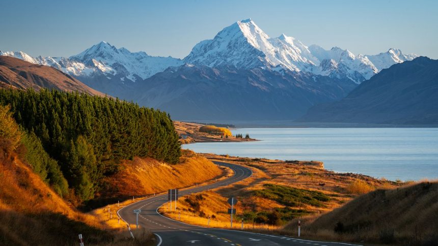 New Zealand's Southern Alps tower over the South Island.