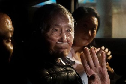 Former president of Peru Alberto Fujimori leaves the Barbadillo prison after being released on December 6, 2023 in Lima, Peru.