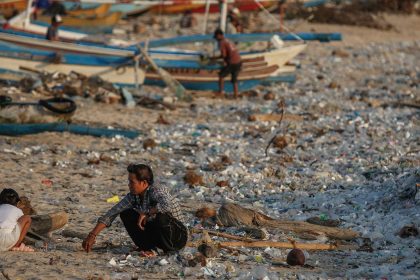 Plastic waste on Kedonganan Beach, Bali, earlier this year.