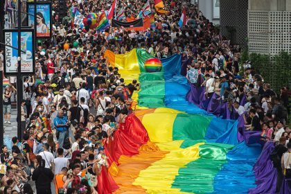 Participants march during the Bangkok Pride Parade in Thailand's capital on June 1, 2024.