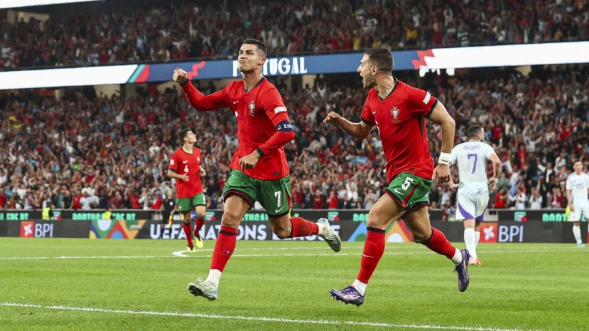 Cristiano Ronaldo scores his 901st career goal to help Portugal beat Scotland on Sunday.