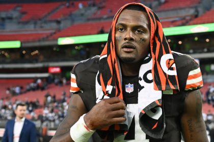 Deshaun Watson looks on after the Browns' game against the Dallas Cowboys on Sunday.