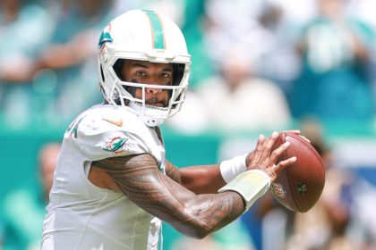 Tua Tagovailoa of the Miami Dolphins in action against the Jacksonville Jaguars on Sunday.