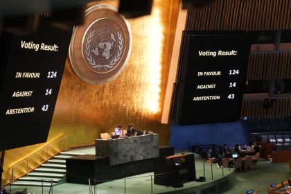 The final result of the vote at the United Nations in New York on Wednesday.