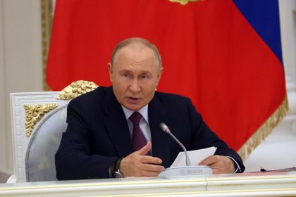 Russian President Vladimir Putin at the Kremlin's Senate Palace in Moscow on September 25, 2024.