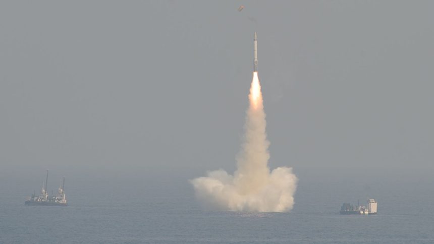 India tested its medium-range submarine-launched ballistic from a secret location in the Bay of Bengal.