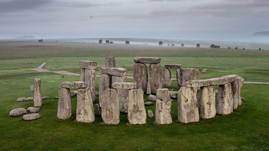 Stonehenge, seen in 2016, is made of two types of stone: larger sarsen stones and smaller bluestone monoliths. Construction on the monument in southern England began as early as 3000 BC.