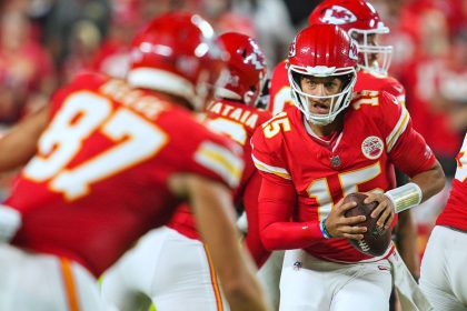 Kansas City Chiefs quarterback Patrick Mahomes (15) in action against the Baltimore Ravens on September 5.