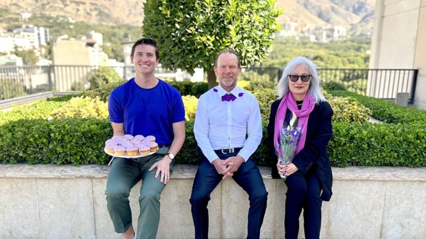 The picture posted on Instagram by Australia's embassy in Iran showed staff wearing purple and holding a plate of purple cupcakes.