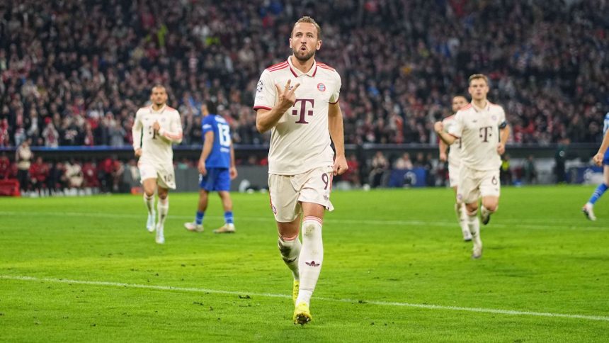 Harry Kane scored four goals in Bayern Munich's 9-2 victory over Dinamo Zagreb.