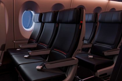 Calming lighting and breathable, engineered leather seats in a darker color palette are part of the new Main cabin design.