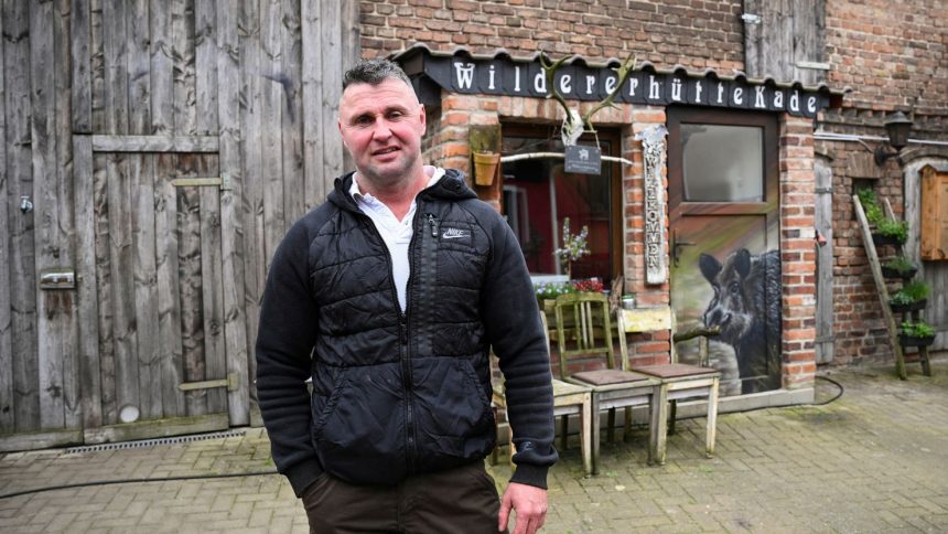 Michael Reiss pictured outside his shop in April.