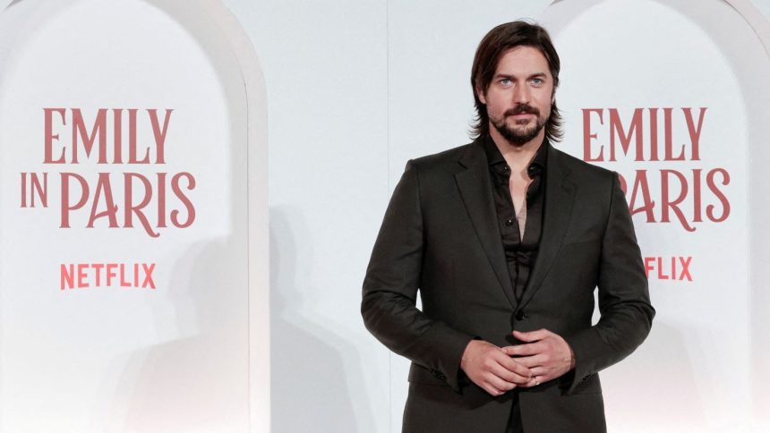 Lucas Bravo at the Italian premiere of Netflix's 'Emily In Paris' Season 4 in September.