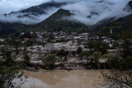 A view shows a flooded residential area in Donja Jablanica, Bosnia and Herzegovina, October 5, 2024.REUTERS/Marko Djurica