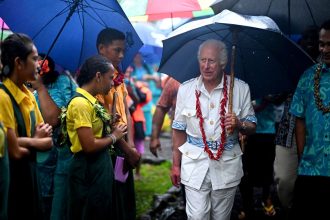 King Charles visits O Le Pupu-Pue National Park in Samoa on October 24, 2024, at the start of the Commonwealth summit.