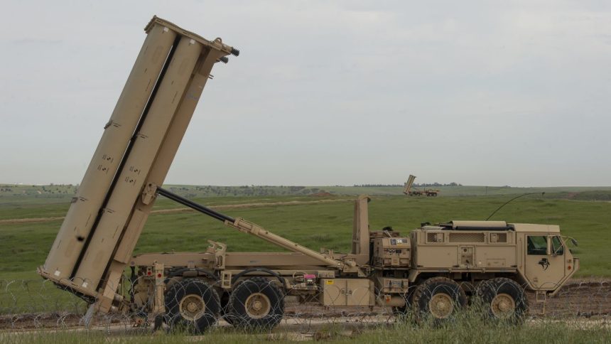 This US military file photo shows a US Army Terminal High Altitude Area Defense (THAAD) launching station in Israel on March 4, 2019.