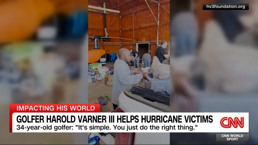 A week after Hurricane Helene devastated several US states, American golfer Harold Varner III spoke with World Sport's Patrick Snell live from his home base in North Carolina, where he is on the ground providing critical help to the storm's victims. 