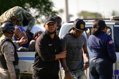 Migration officials detain undocumented Haitians in Santo Domingo, Dominican Republic, Thursday, May 16, 2024.