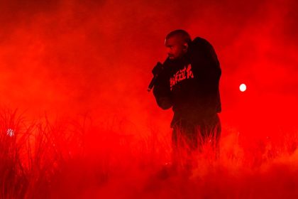 American rapper Kanye West performs during his Vultures Listening Experience at Wuyuan River Stadium on September 15, 2024 in Haikou, Hainan Province of China.