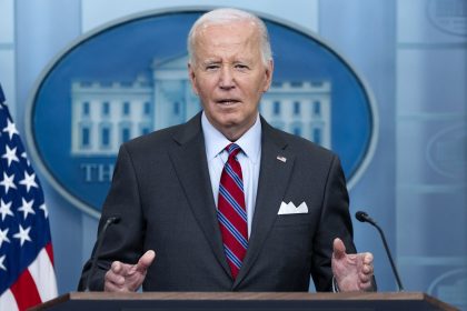 President Joe Biden speaks at the top of the daily briefing at the White House in Washington, Friday, Oct. 4, 2024. (AP Photo/Ben Curtis)