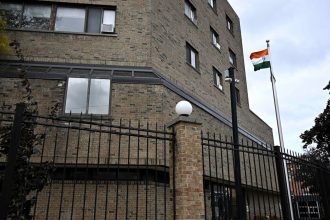 The High Commission of India in Canada is seen in Ottawa, Ontario, on Oct. 14, 2024.